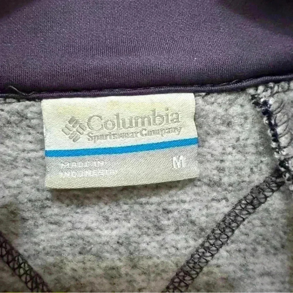 Ladies Columbia Purple & White Herringbone Fleece Lined Full Zip Jacket size Med - Picture 7 of 9